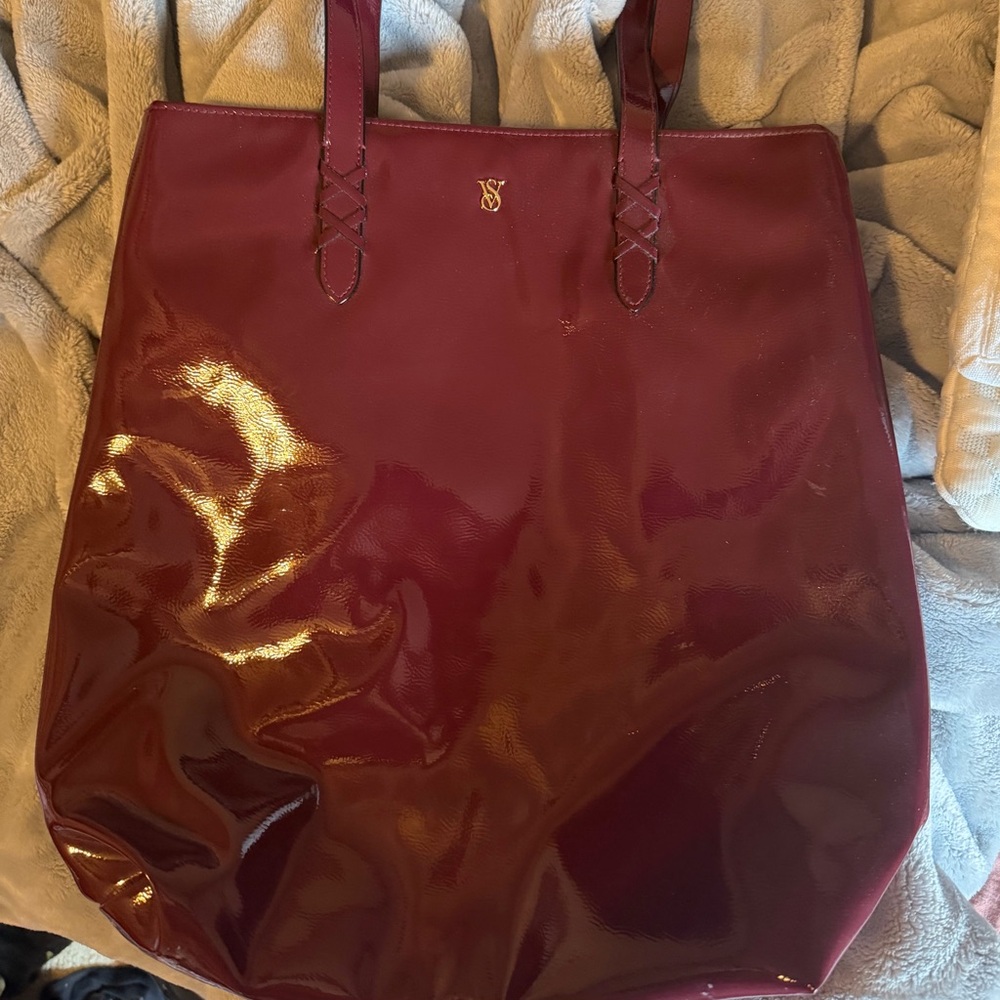 Victoria's Secret Glossy Maroon Tote